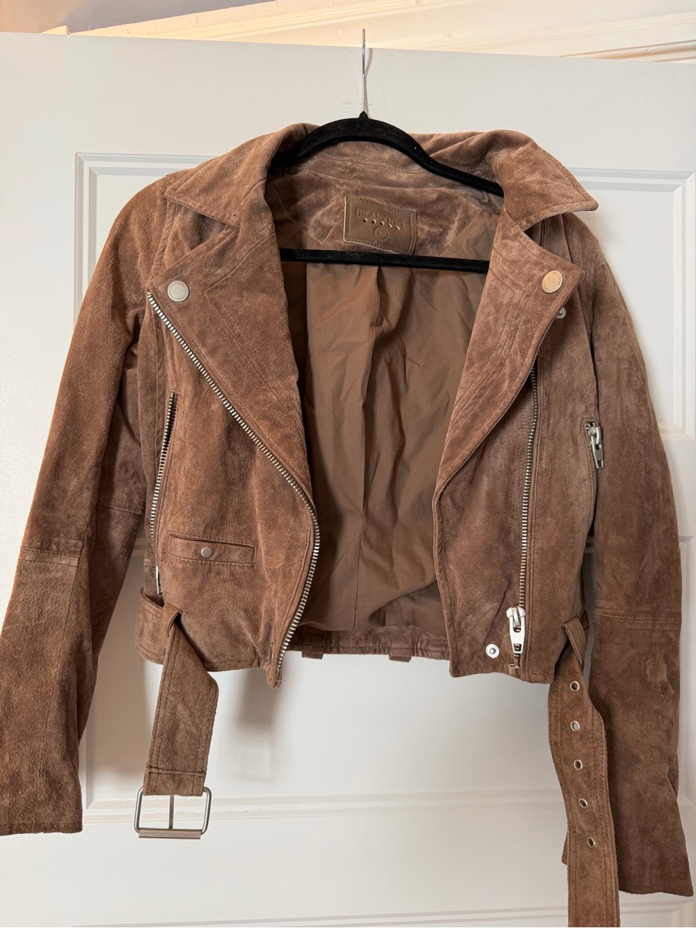 NWOT Blank NYC Suede Moto Jacket Brown XS